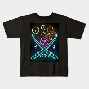 Neon gangsta cat club Kids T-Shirt